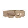 Women's Fashionable and Handsome Suede Rivet Elastic Wide Waist Seal Adjustable Western Style Elastic Waist Belt