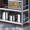 3-Tier 304 Stainless Steel Kitchen Storage Rack with Guardrail