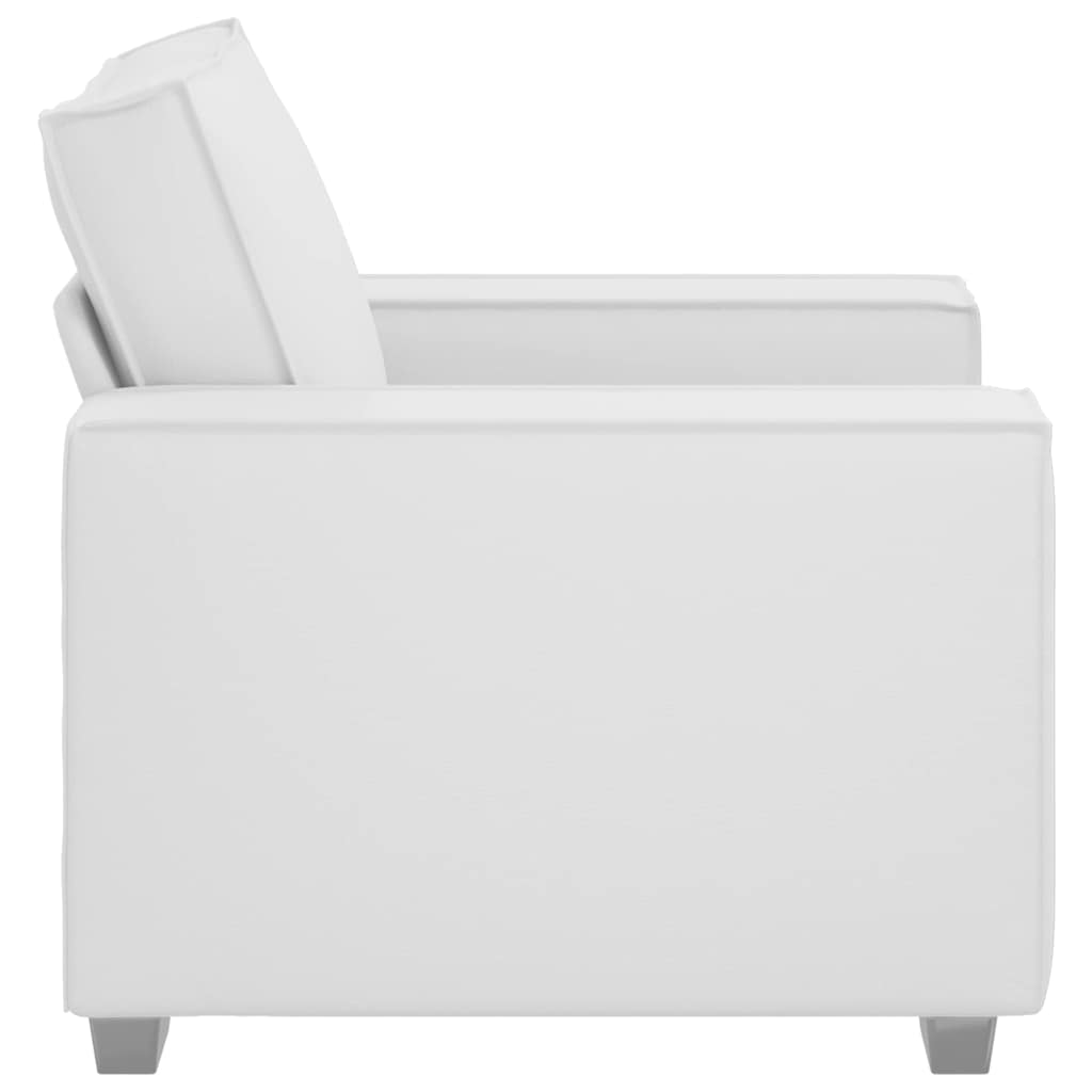 Sofa Armchair White 100 Cm Faux Leather
