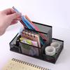Wrought Iron Four-Compartment Desktop Stationery Organizer - Mesh Divided Pen Holder