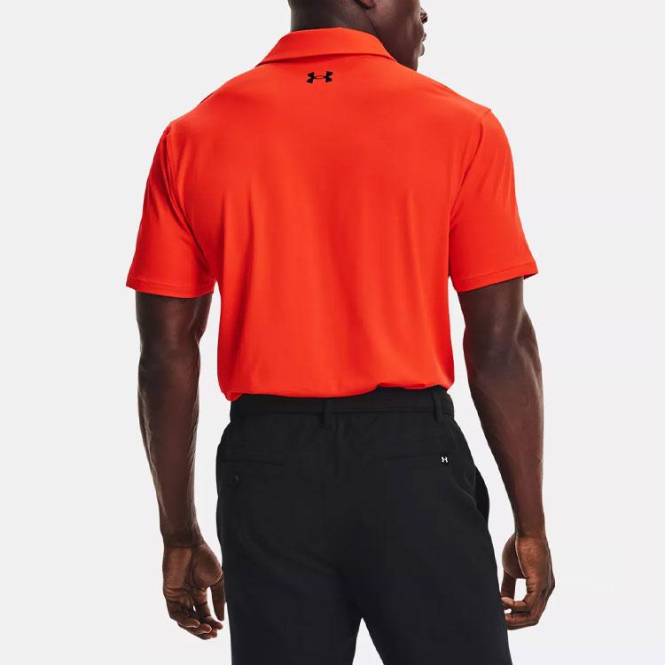 UA Casl Solid Color Short Sleeve Polo Shirt Men Tops Orange 1368122-296
