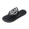 Fashion 2025 New Ladies Shoes Pinch Toe Women's Slippers Fashion Outdoor Plus Size String Bead Beach Light Soft Bottom Flat Slippers