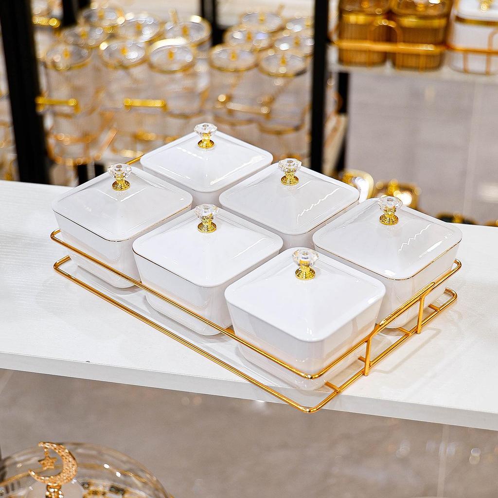 Luxury Multifunctional Fruit and Snack Compartment Plate for Home, Bar, and KTV