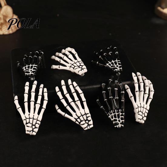 2Pcs Gothic Dark Style Hairpins, Hair Pins for Bangs, Skeleton Hand Bone Hair Clips for Halloween Cosplay Photography Props