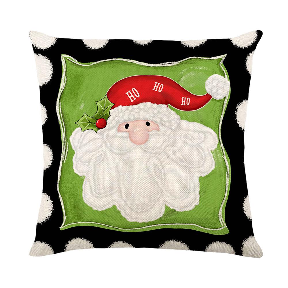 

Christmas Pillow Cover Cartoon Christmas Snowman Print Cushion Home Decoration Polyester Pillow Cover 45 * 45Cm (without pillow core)