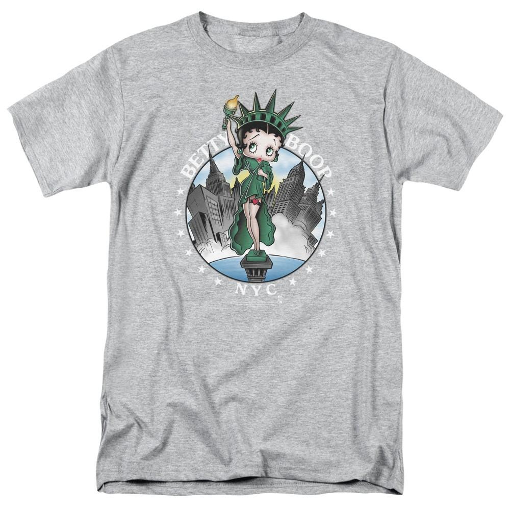 Betty Boop - NYC - Adult Unisex Short Sleeve T-Shirt - Gray L