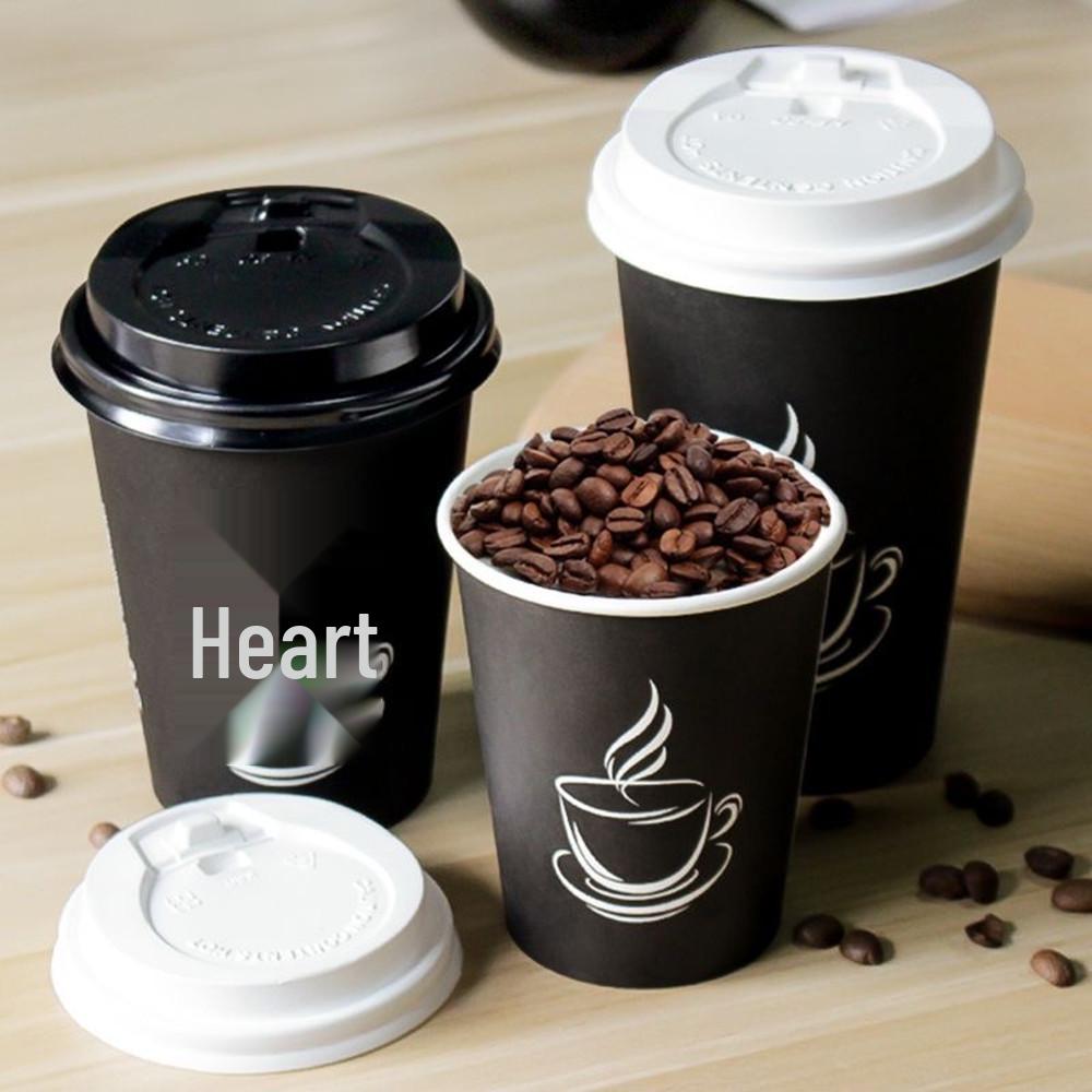 Heat-Resistant Thick Paper Cup with Lid for Hot Drinks