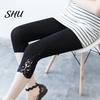 Pantaloni aderenti da donna Leggings corti Vita elastica Ricamo Pizzo Cuciture Elasticizzati Estate Elastici Sottili Aderenti