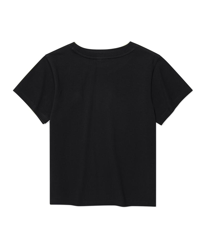 WACKY WILLY Women'S Lily Crop Short Sleeve T-Shirt Black