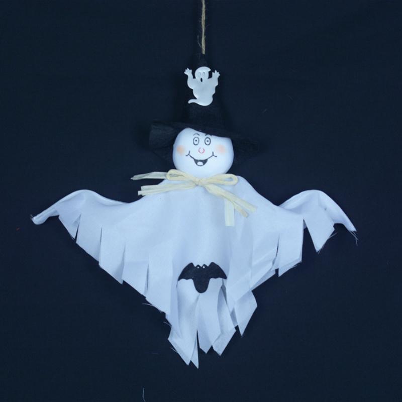 

Праздничное украшение на Хэллоуин в виде привидения, не требует электричества, сделано из полиэстера и пенопласта, идеально для украшения дома или вечеринки белый