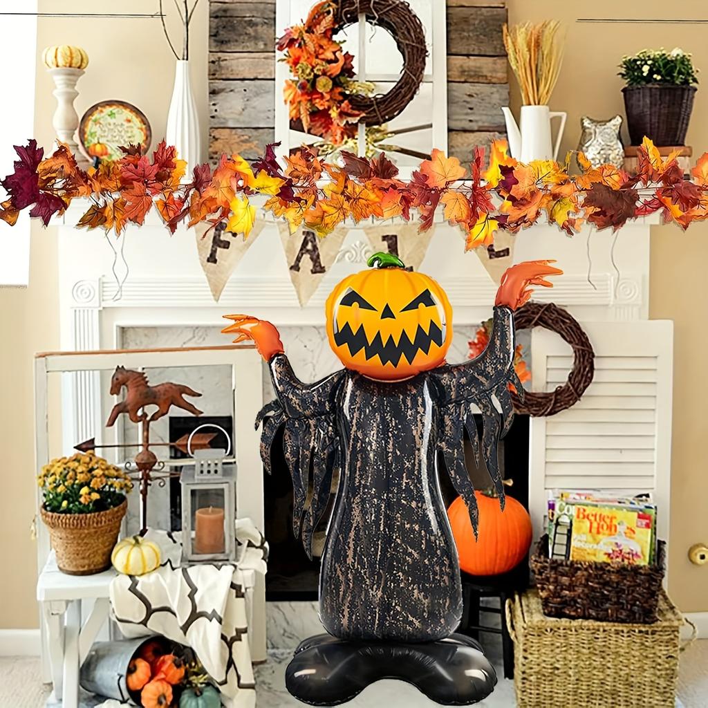 2Pcs Halloween Spooky Pumpkin Man Balloons for Halloween Party Decorations