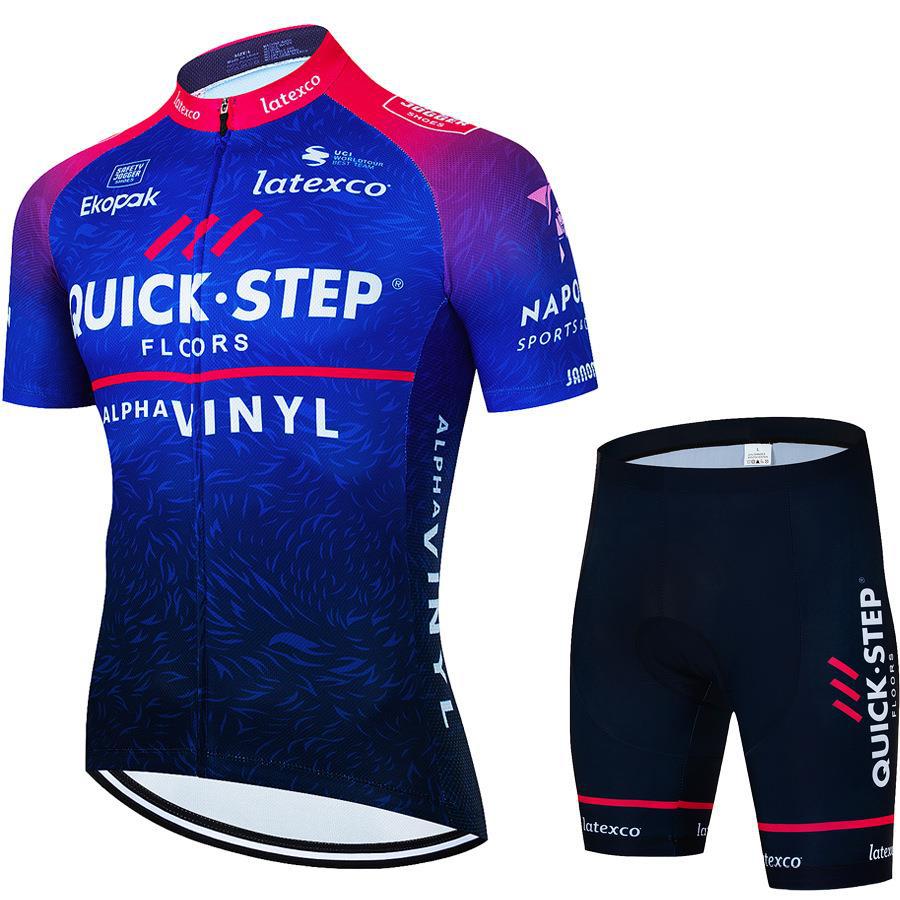 Summer New 2026 Summer Breathable Cycling Suit Set Quick Step Team Edition Cycling Suit Men's and Women's Short Sleeve Suit Strap Shorts Riding