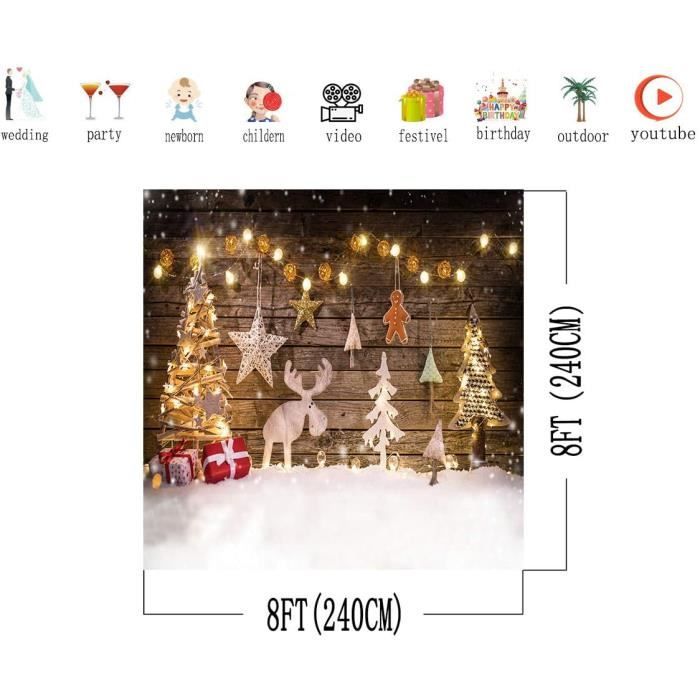 Fond De Photographie De Noël - 123 - Arbre Décoratif - Vinyle - 8x8FT