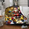 1Pc Happy Minions Holiday Wreath Blanket Soft Throw Blanket For Home Bedroom Bed Sofa Travel Office Solid Christmas Blanket