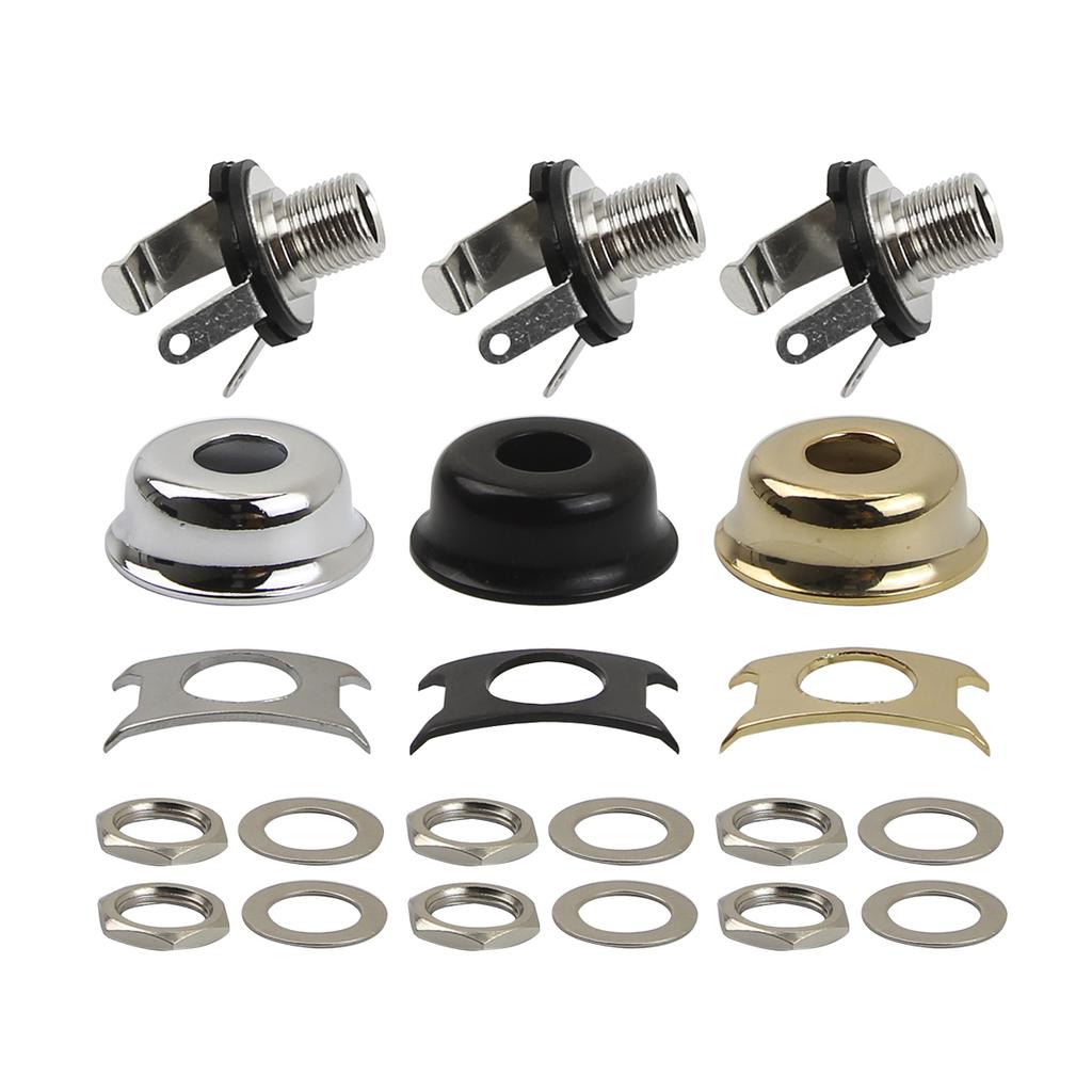 FLEOR Copper Guitar Output Jack 1/4" 6.35mm with Vintage Jack Cup for TL Guitar,3 Colors Choose