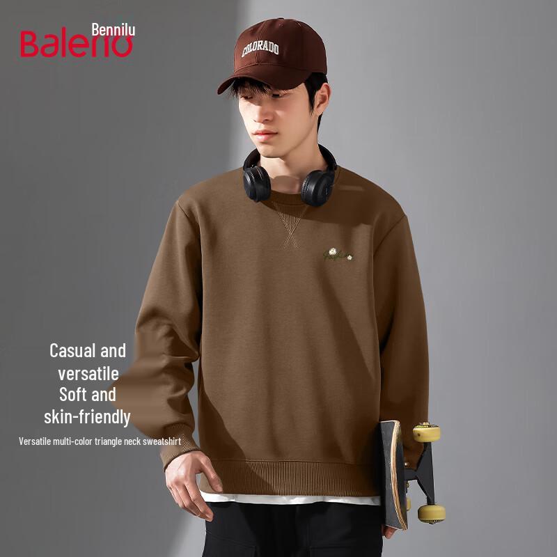 Baleno Men's Retro Loose Fit JPB Print Crewneck Sweatshirt