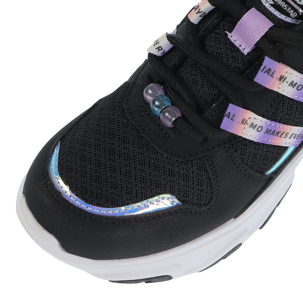 Moonstar NM J084 Size 2E Girls' Sneakers, Black, 21.5 cm,