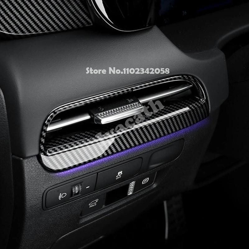 LHD For Hyundai Palisade ABS carbonfiber Interior Dashboard Air Conditioner outlet Center Trim Air Vent panle Frame