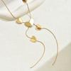Circular Heart-Shaped Geometric Necklace Hollow Y-Shaped Design Creative Long Pendant Tassel Necklace Women's Trendy Jewelry