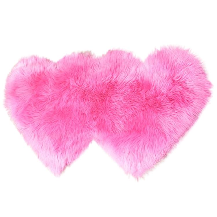 Doppelherzform Fluffige Teppiche Fuzzy Kunstwolle Teppiche Sofakissen Wohnzimmer Schlafzimmer Dekorative Bodenmatten