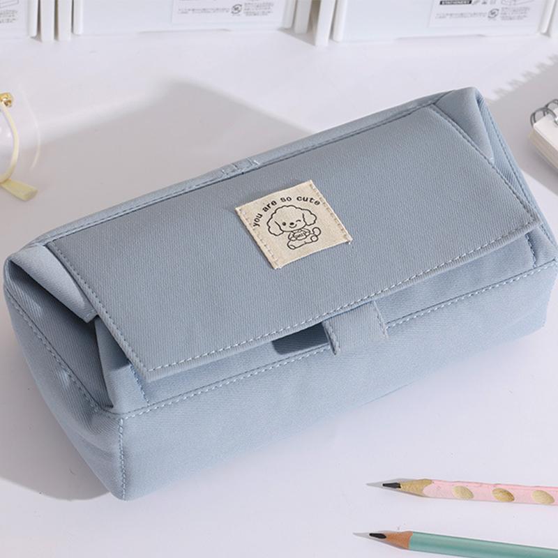 

Simple Cute Flip Pencil Cases Large Capacity Pencil Bag Student Stationery Organizer Creative Pencil Case School Supplies синий