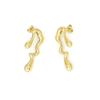 Stainless Steel Earrings European and American Jewelry 18K Gold Stud Earrings Real Gold Electroplated Versatile Ear Jewelry