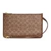 Coach 24 Printed Logo Zipper Closure Leather Clutch Medium Women clutch Khaki CZ755-B4N4