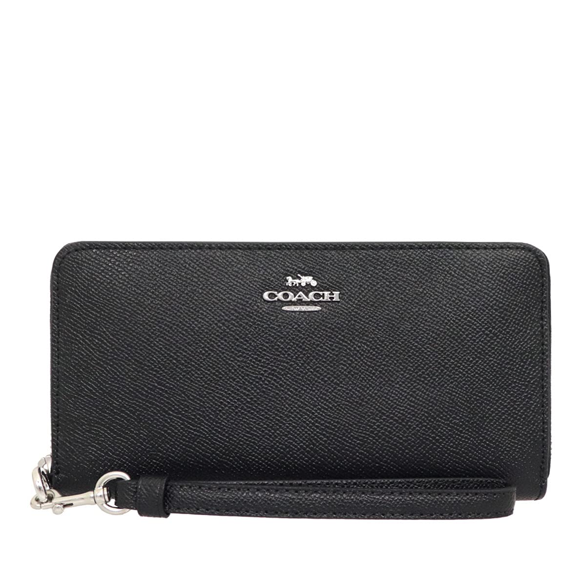 

Long Wallet FC3441 C3441 Cross Grain Leather Long Zip Around Wallet Black [Coach] (with Strap) Women s [Outlet Product] [Brand] [Product] (#06 (Silver