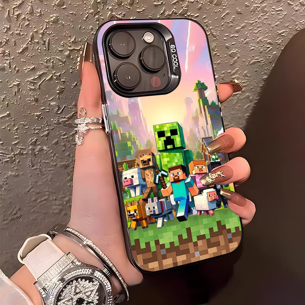 Game M-ine-c-crafts Phone Case For IPhone17 Air 16 15 14 Plus 13 12 11 Pro XS Max Silver Black Bumper Case
