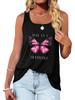 Women Fashion Printed Tank Top Summer Casual Round Neck Sleeveless Shirt