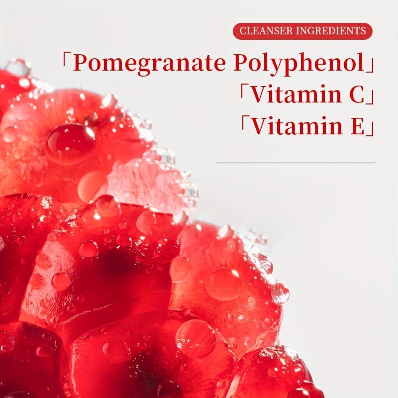 Detergente Viso Antiossidante al Melograno Rosso Pulizia Profonda Ingredienti Naturali Illuminante Controllo Sebo Per Tutti i Tipi di Pelle