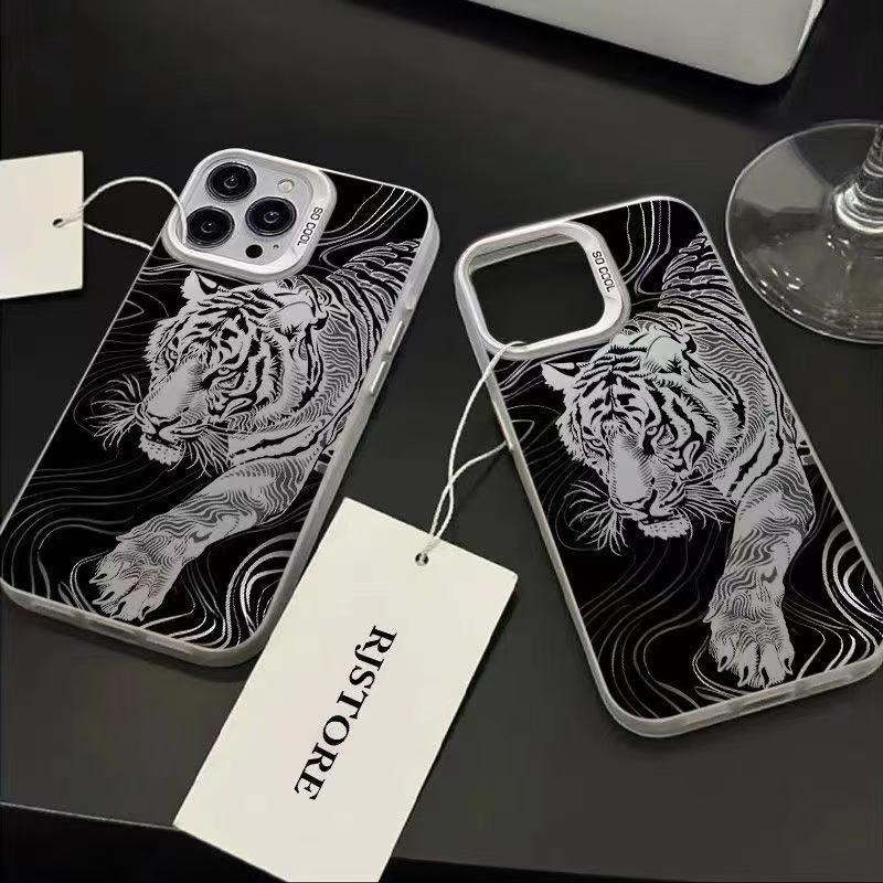 Tiger Descending the Mountain iPhone Case: Fits 14+, 16 Pro Max, 15, 13, 12