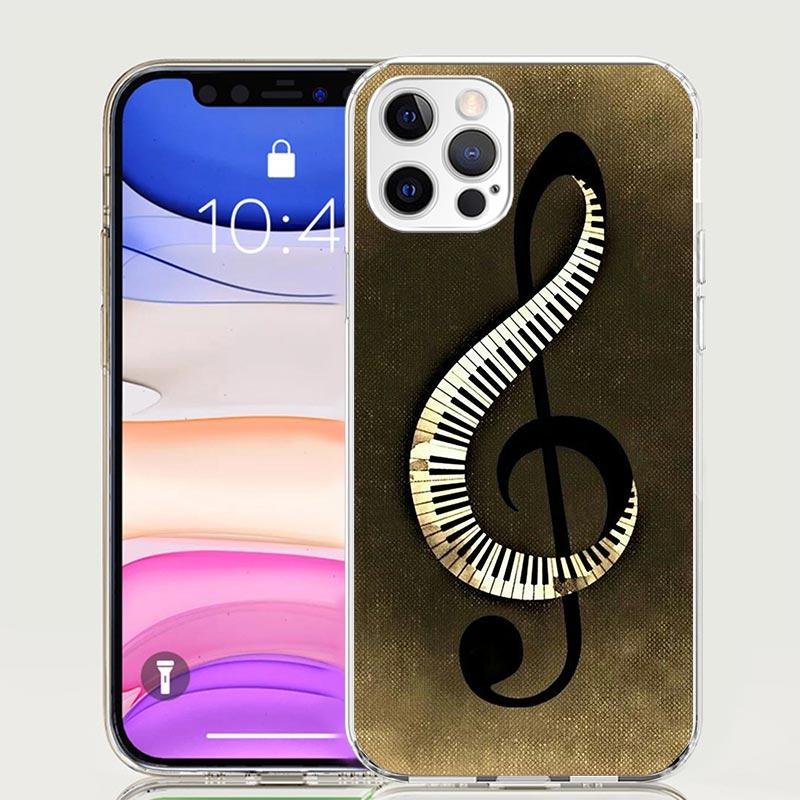Music Piano Keyboard Phone Case for Apple iPhone 17 Air 16 15 Plus 14 + 13 Mini 12 11 Pro Max 7 8 SE 16Max Soft Shell Cover Coqu