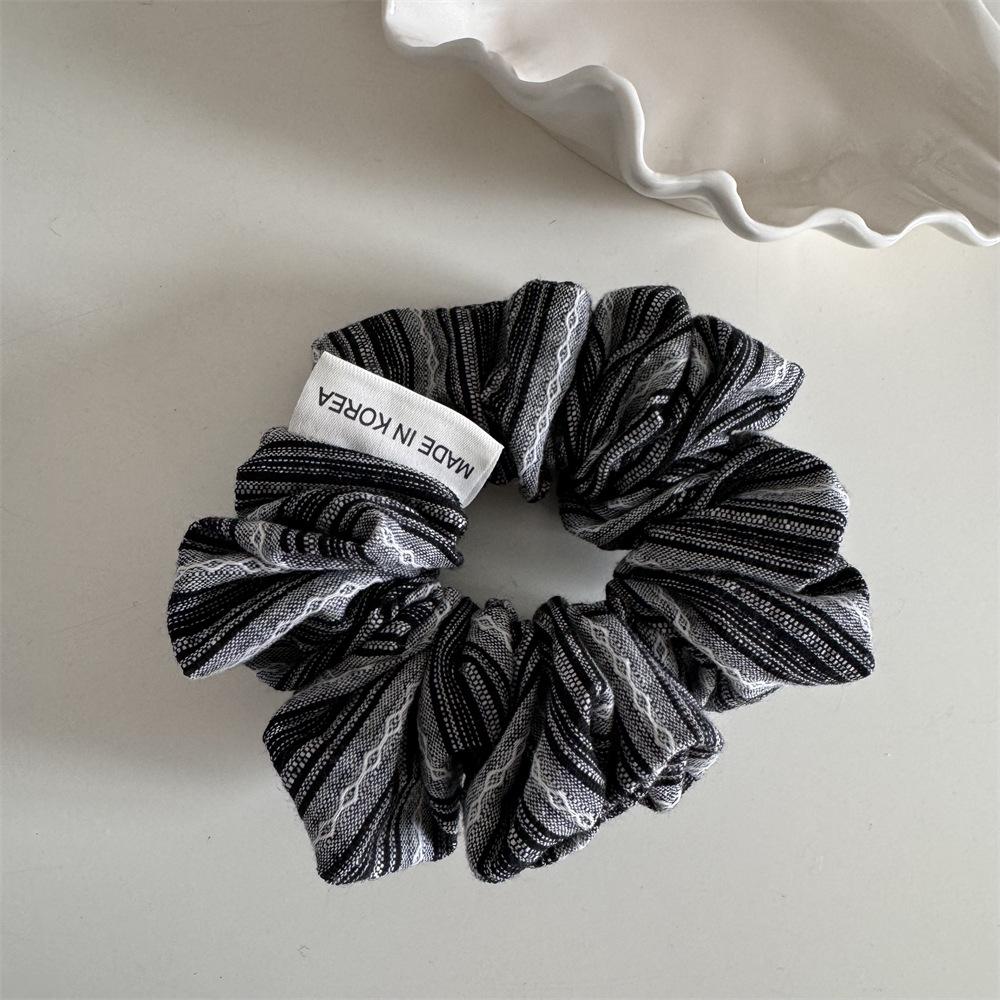 Fresh Sea Salt Striped Large Intestine Hair Tie - Versatile School Style Accessory