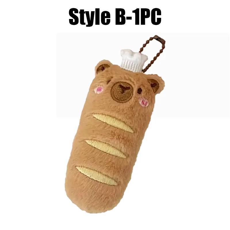 Adorable Capybara Plushie Keyring Funny Bread Topper Anime Style Fluffy Hanging Toy Cute Food Themed Decor Accessories for Teens