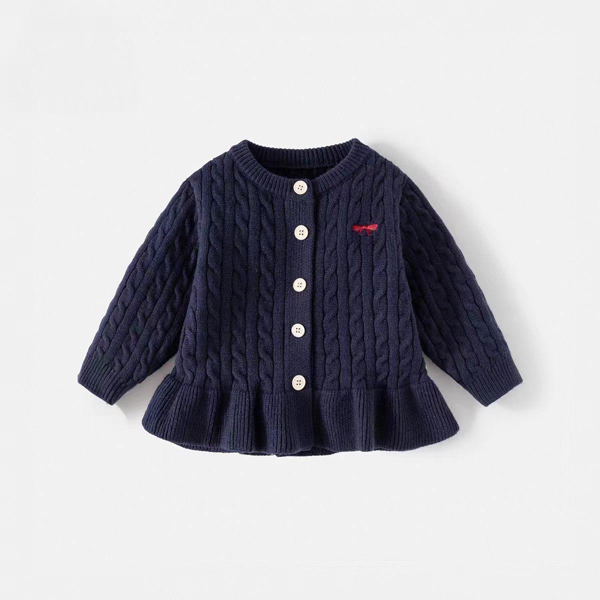 

Girls Autumn Knitted Cardigan - Fashionable Baby and Children s Sweater 90 - Runs Large