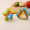 Love Five-pointed Star Round Square Fruit Slicer Cookie Mold Baking Cake Decoration Set