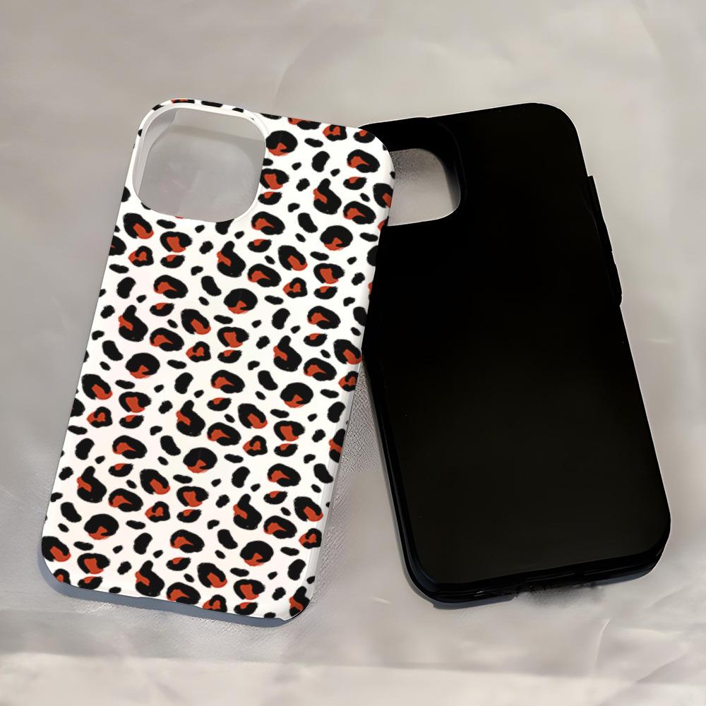 Sweet and cool babe feeling full of wild leopard print Apple 17 mobile phone case iPhone12promax 2-in-1 protective case