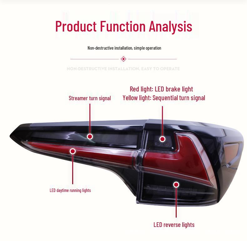 Toyota Fortuner 2019 LED Taillight Assembly with Sequential Turn Signal and Daytime Running Light