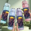 1PC Vintage Elephant Floral 750ml Color Plastic Sports Water Bottle Leakproof Flip Straw Lid Suitable for Sports Office Home Use