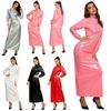 Knopfleiste Stehkragen Langarm Vinyl Überwurf Kleid Wasserdicht Nachtwäsche Badebekleidung Clubwear für Damen Rave Party