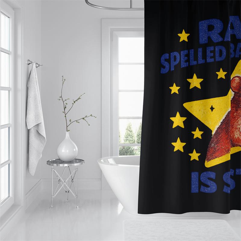 Aertemisi Rats Spelled Backwards Is Star Funny Rat Quote Shower Curtain Set With Grommets And Hooks For Bathroom Decor