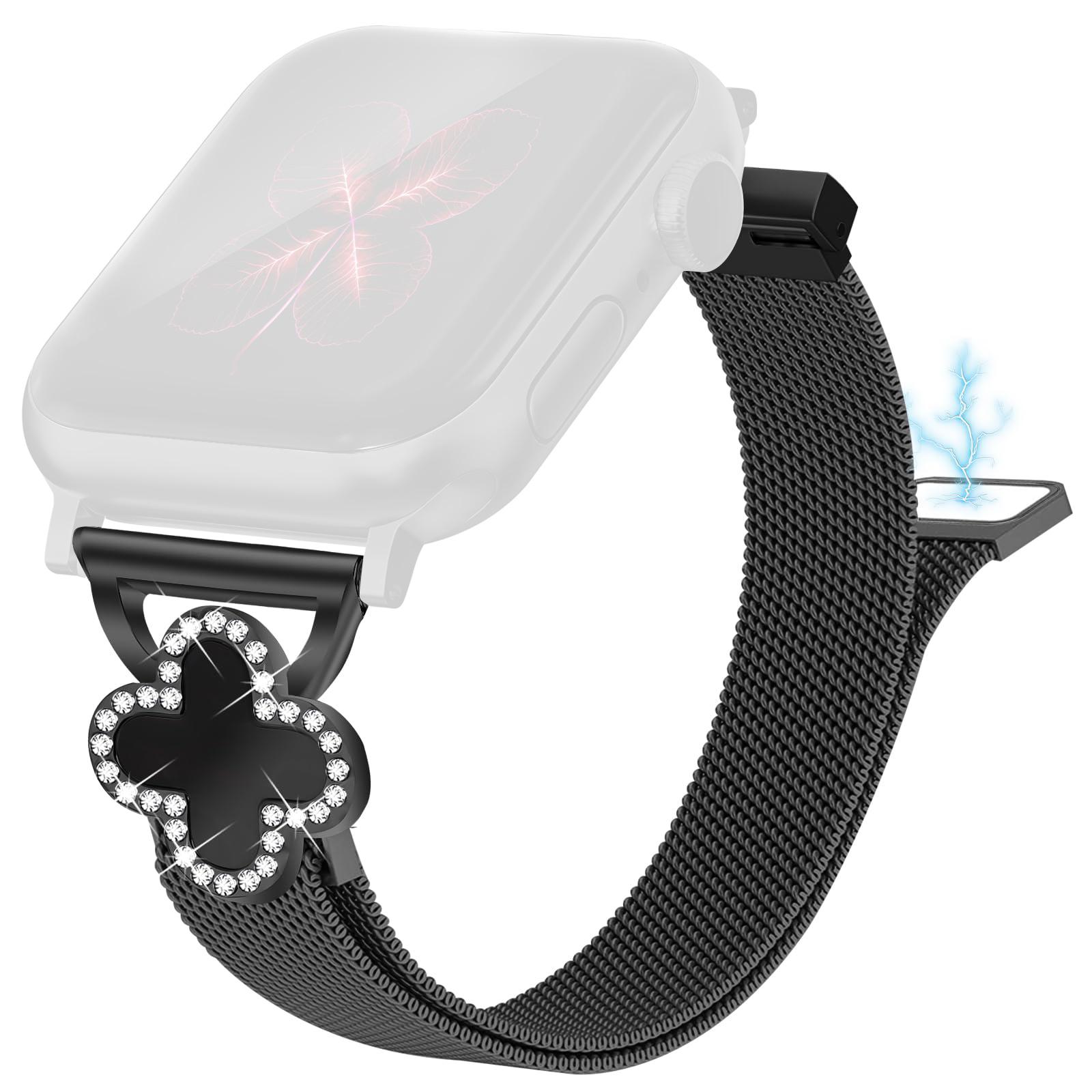 

Milanese Watch Band for Apple Watch Ultra 3 2 1 49mm/Series 11 10 46mm/9 8 7 45mm/SE3 SE2 SE 6 5 4 44mm/3 2 1 42mm Clover Decor Strap, Size L A