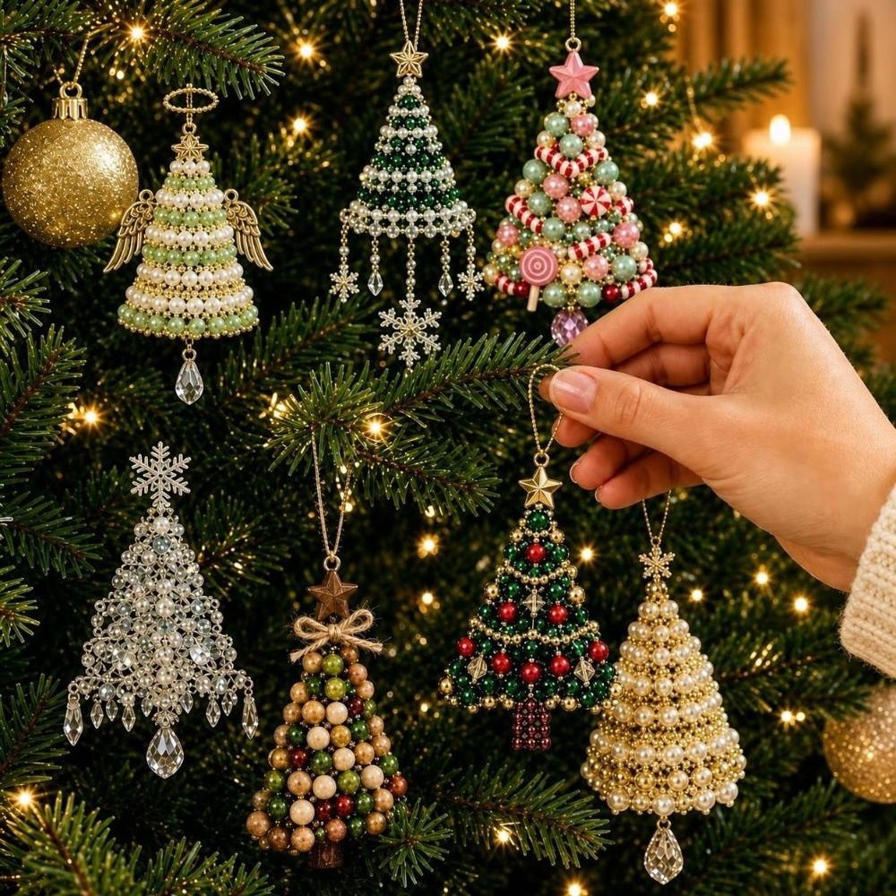 Set Creativo per Perline da Appendere Kit Ornamento con Perline Nuovo Kit Creativo di Natale Attività Festiva per le Feste