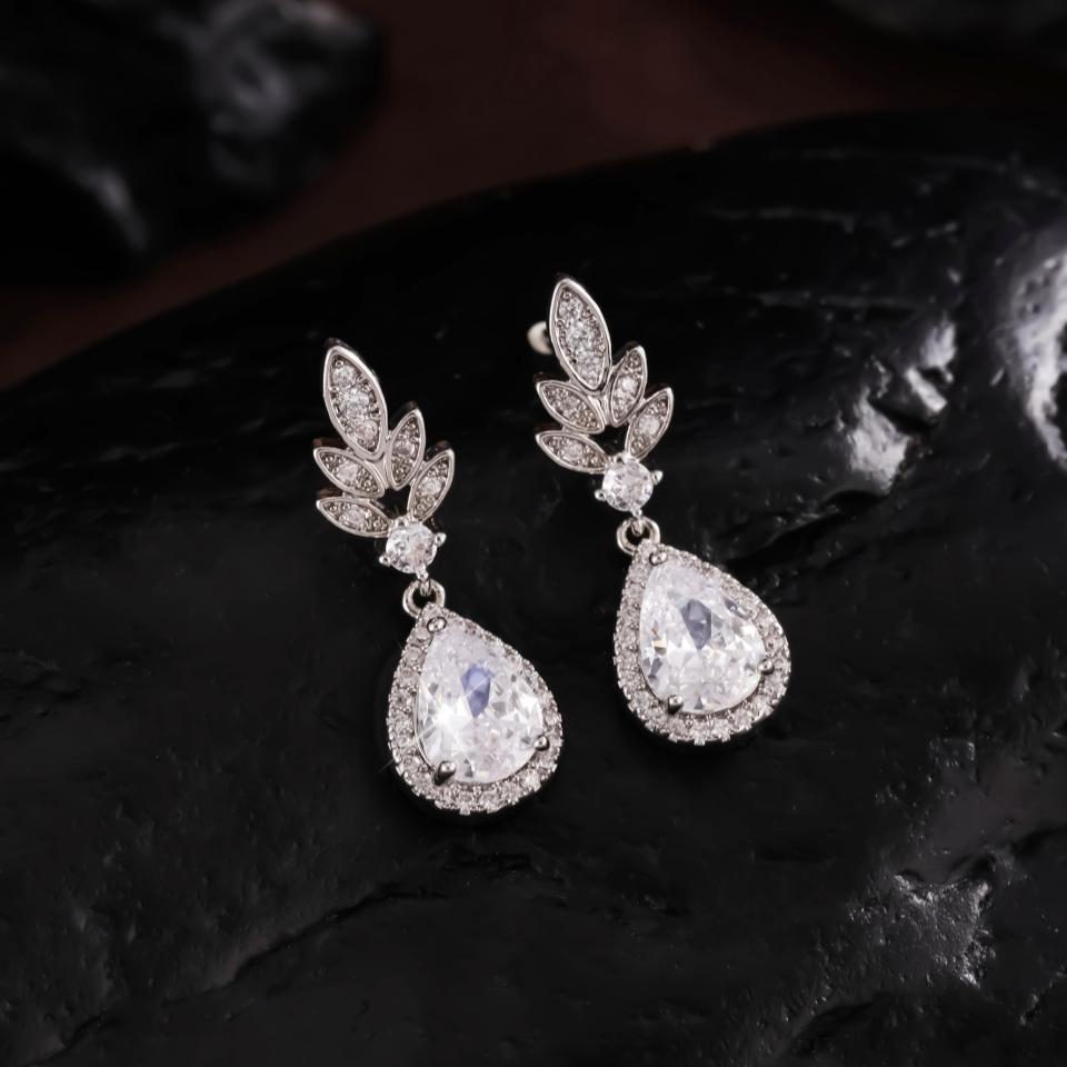 ZAKOL New Classic Cubic Zircon Drop Earring for Women Fashion Crystal Elegant Bridal Wedding Party Jewelry Gifts