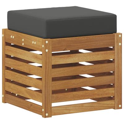 2 Piece Stool Bench In Natural and Anthracite Solid Acacia Wood