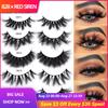 RED SIREN Nerz Wimpern Natürliche Falsche Wimpern 10mm-20mm Echter Nerz Dick Flauschig Ausgedünnt Künstliche Wimpern Make-Up 3D Nerz Wimpern