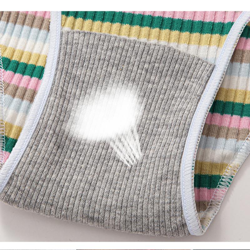 3PCS/Set Women Cotton Seamless Panties for Female Underwear Panty Sexy Colorful Striped Lingerie Letter Waist Brief