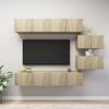 Vidaxl 6-Cz. TV-Schrank-Set, Sonoma-Eiche, Holzwerkstoff