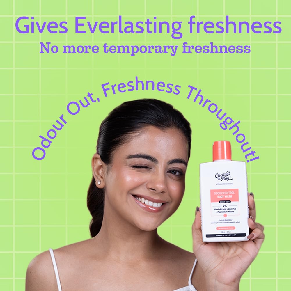 Chemist At Play Odour Control Bodywash 236ml For Men & Women | Long-Lasting Freshness & PH Balance